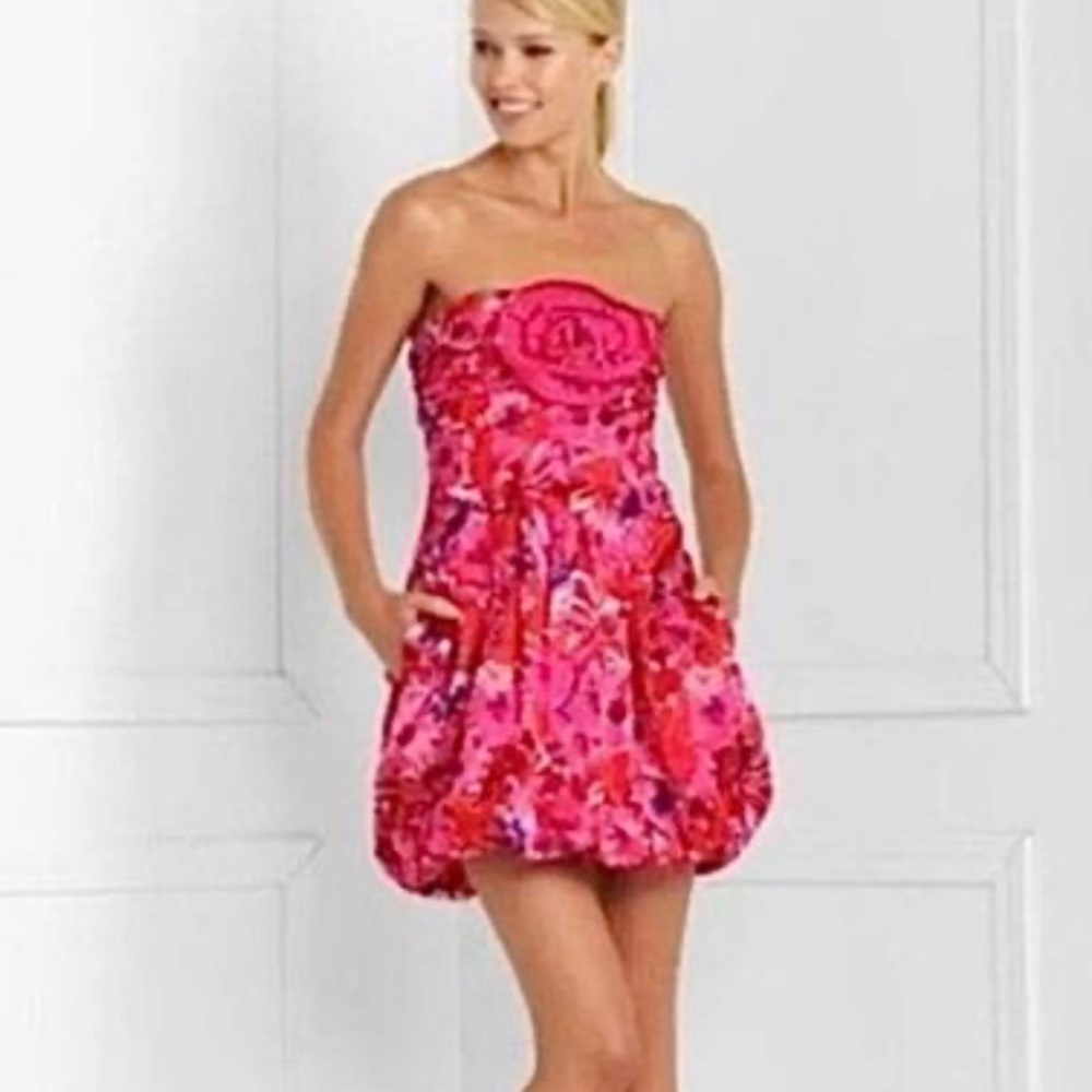 BCBGMAXAZRIA begonia printed bubble dress NWT NEW - Picture 1 of 3